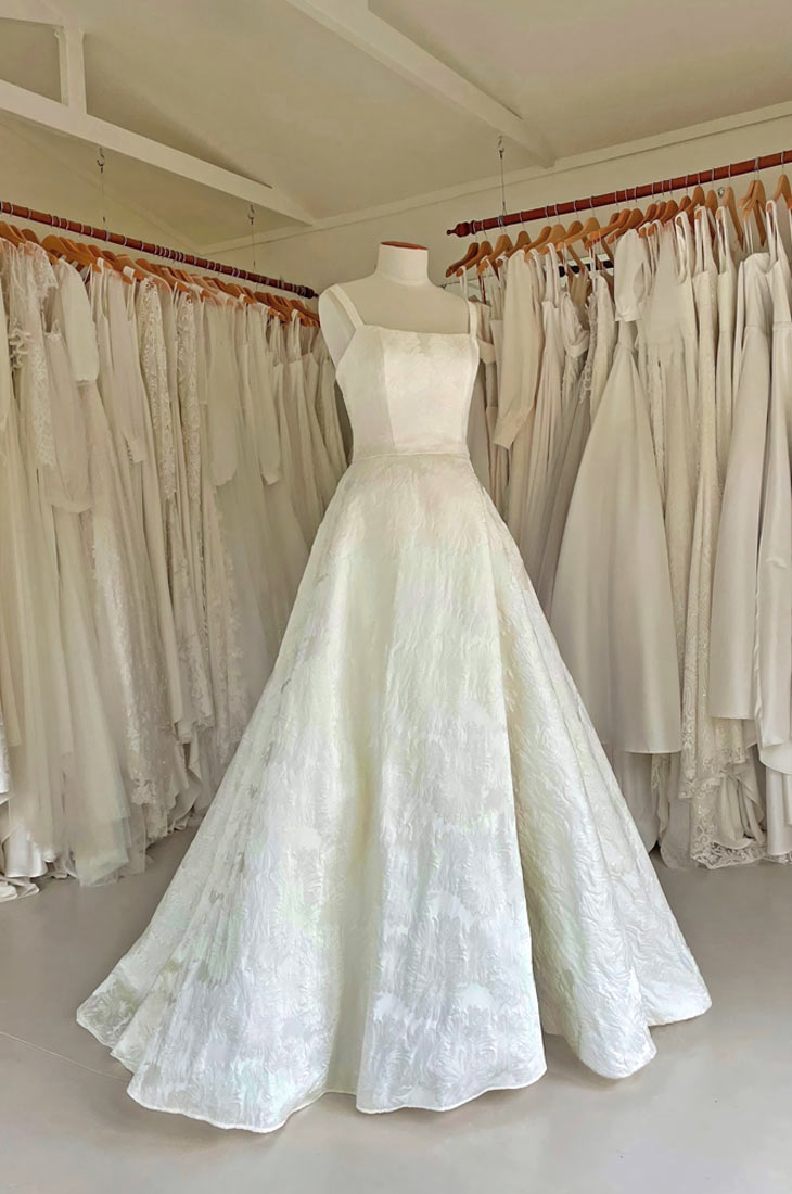 Formal brocade wedding dress, Auckland, NZ.