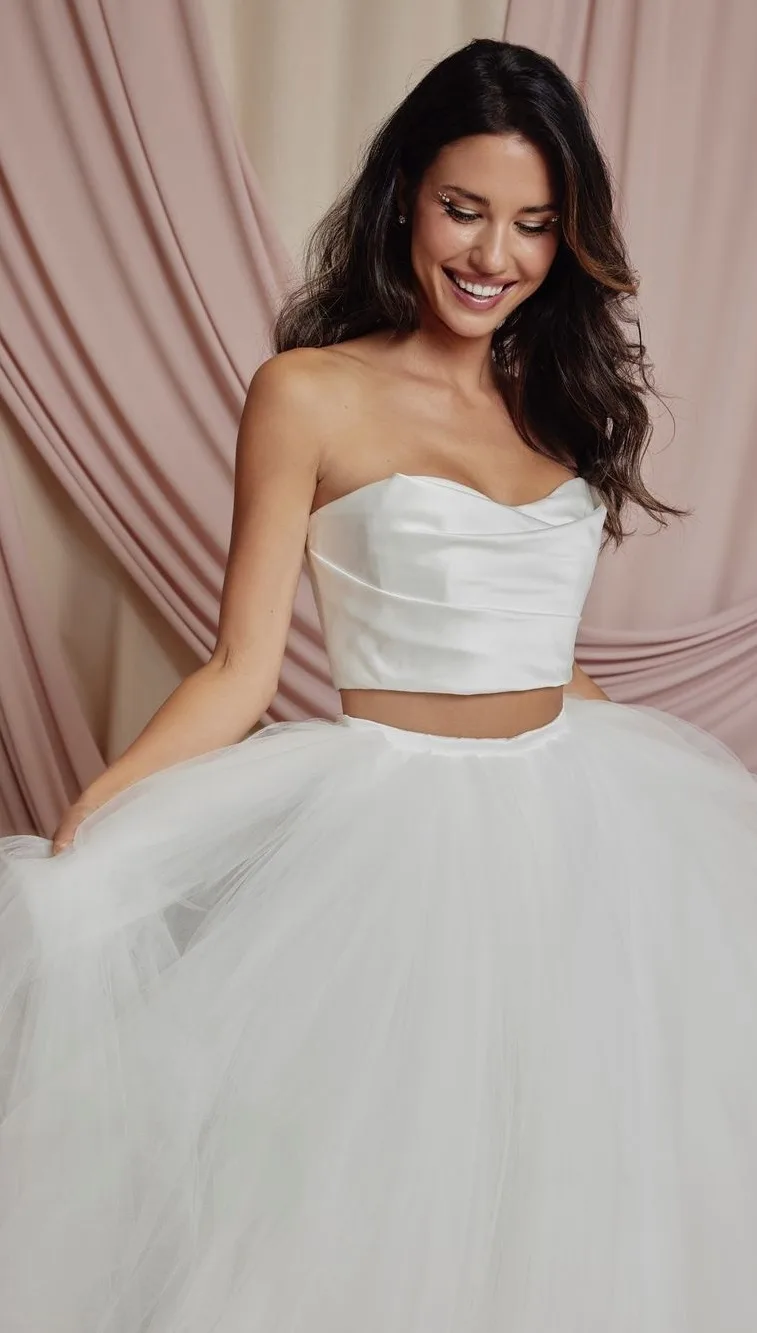 Ariana crop, worn with Britney tulle skirt, by Fritz and Sarah.