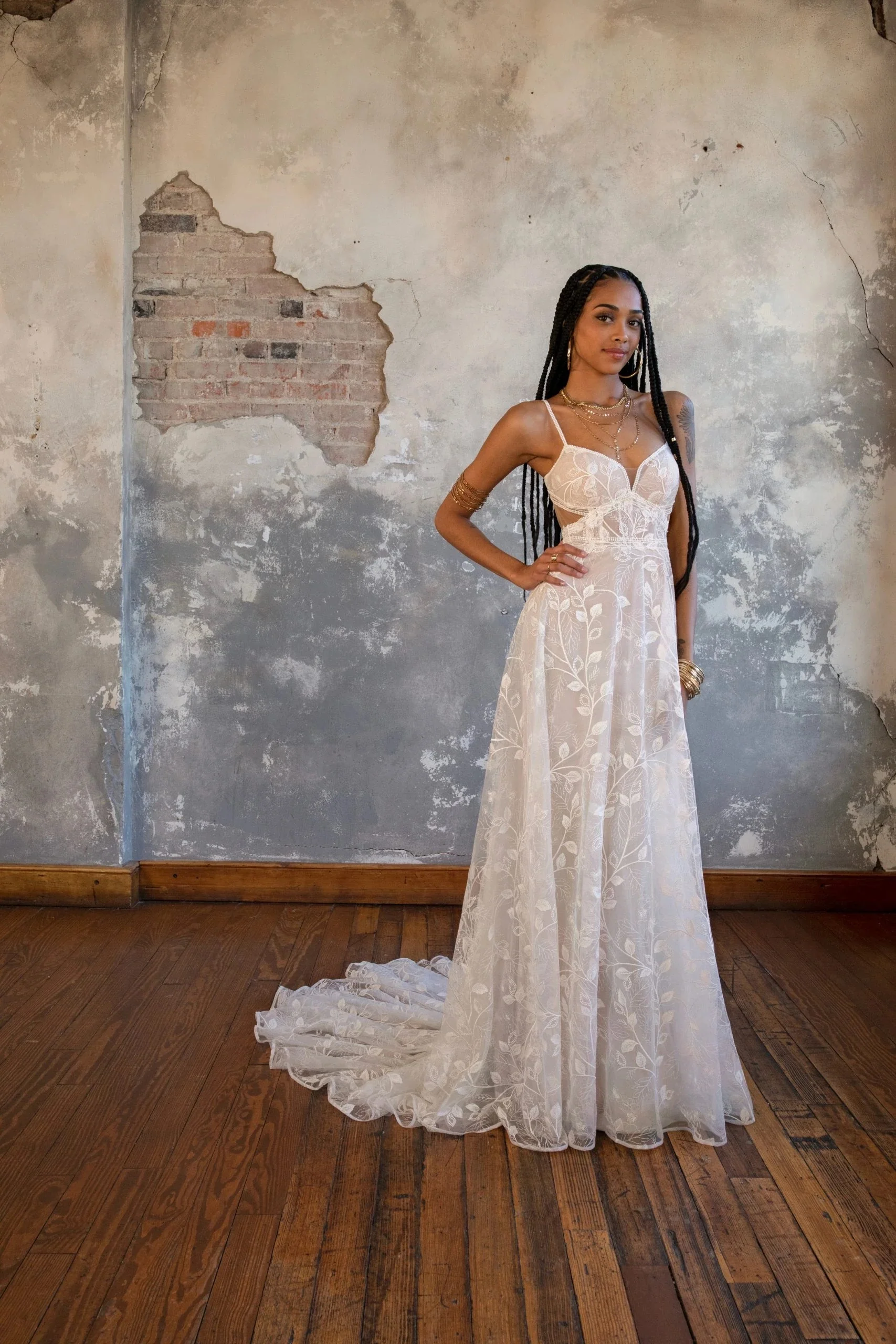 Henna lace wedding dress, by All Who Wander.