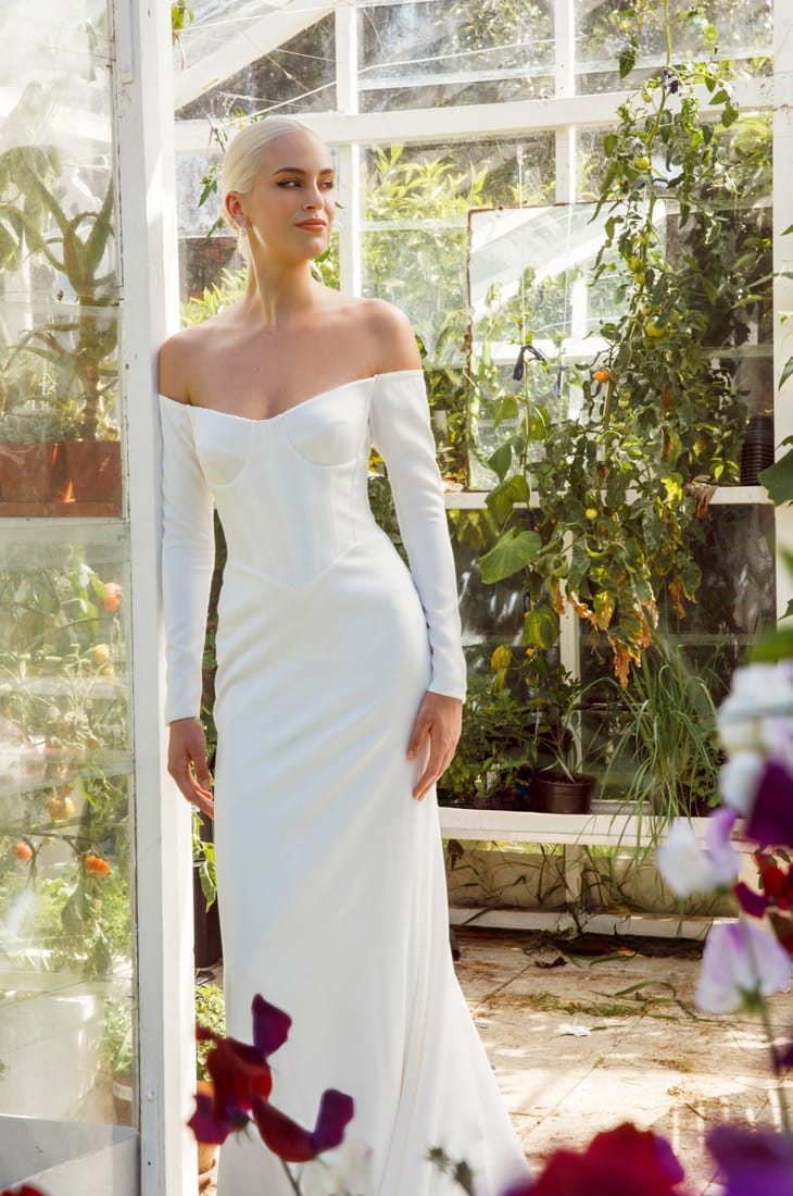 Long sleeve wedding dress in Auckland, NZ.